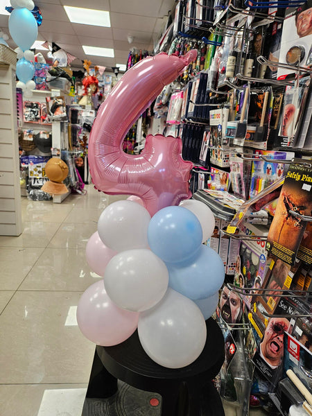 14 Inch Pastel Pink Number 4 Foil Balloon