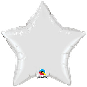 20 Inch White Star Foil Balloon