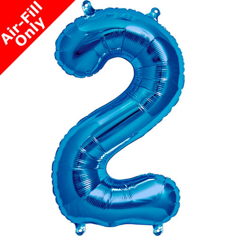 16 Inch Blue Number 2 Foil Balloon