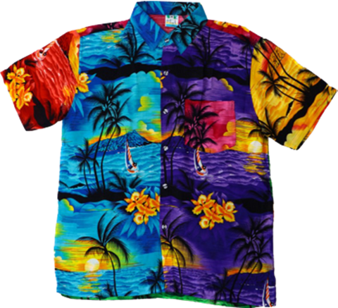 Budget Multicoloured Palm Hawaiian Shirt