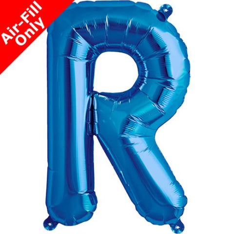 16 Inch Blue Letter R Foil Balloon