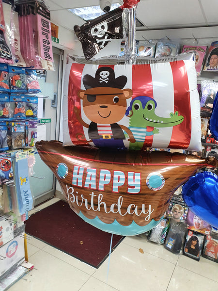 Pirate Ship Happy Birthday Balloon