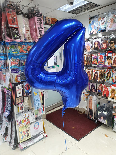 34 Inch Blue Number 4 Foil Balloon
