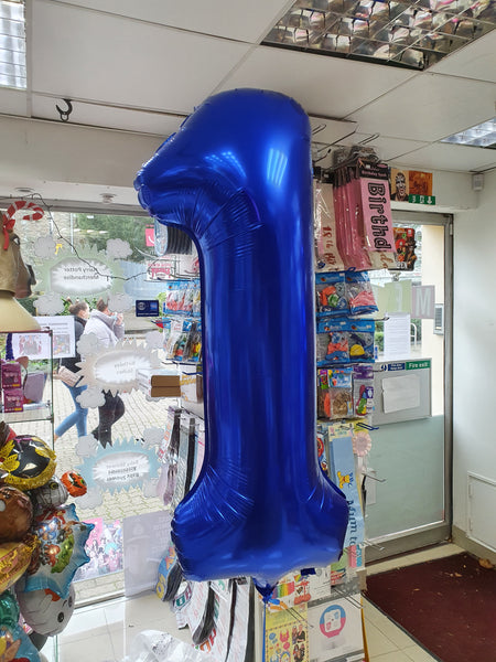 34 Inch Blue Number 1 Foil Balloon