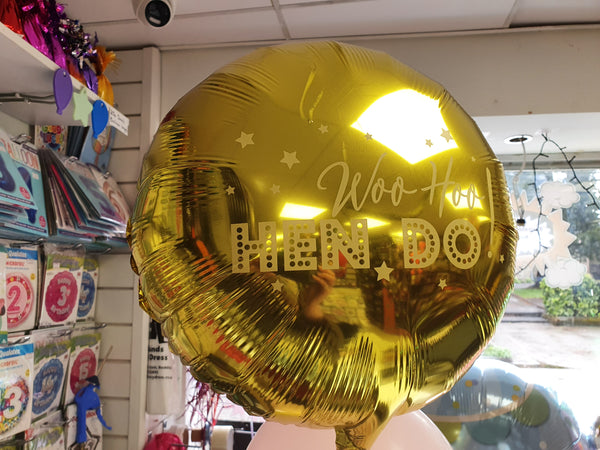 16 Inch Gold Woo Hoo Hen Do Foil Balloon