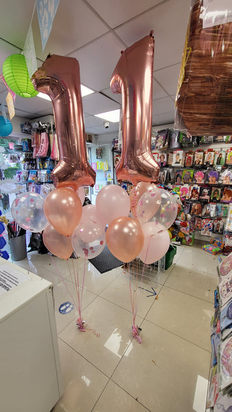 34 Inch Rose Gold (Gold) Number 1 Foil Balloon