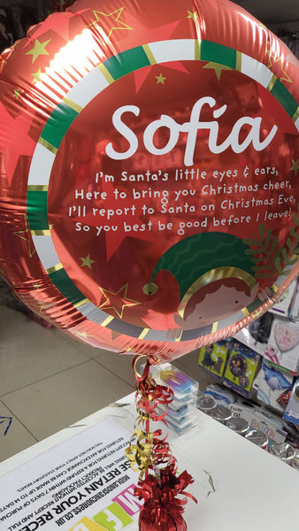 18 Inch Personalised Special Delivery Elf Foil Balloon Displays