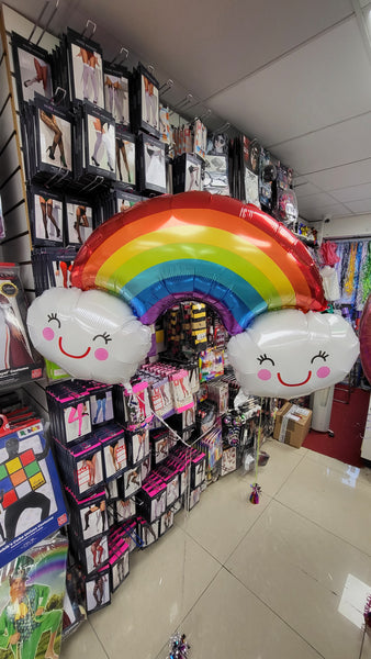 37 Inch Rainbow & Clouds Supershape Foil Balloon