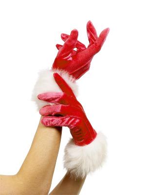 Short Red Christmas Gloves