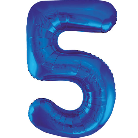 34 Inch Blue Number 5 Foil Balloon