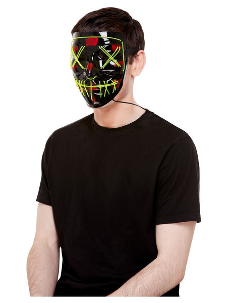 Neon Green Stitch Face Light-Up Mask