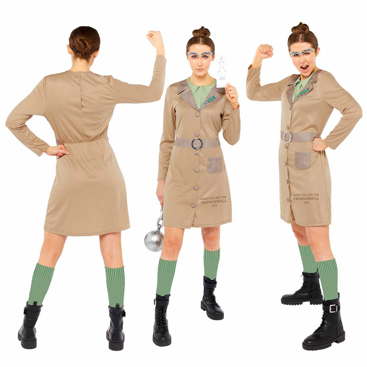 Roald Dahl Deluxe Miss Trunchbull Costume Adult Beige main image 0