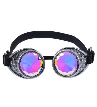 Antique Silver Steampunk Kaleidoscope Goggles
