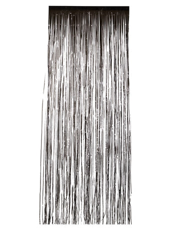 Black Tinsel Shimmer Curtain