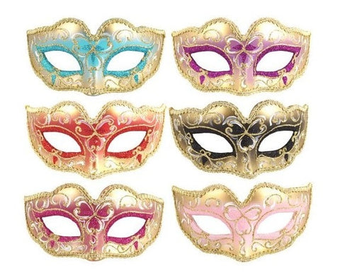 Gold Trim Glitter Eye Mask