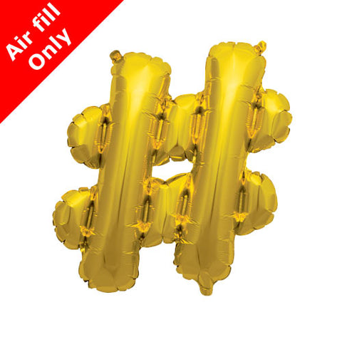16 Inch Gold Hashtag Foil Balloon