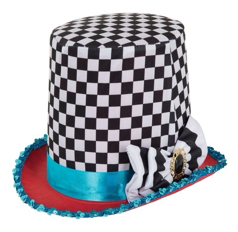 Stovepipe Mad Hatter Chequered Hat