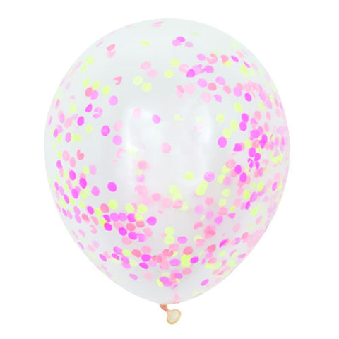 Neon Confetti Latex Balloons (6pk)