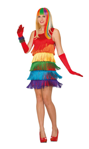 Rainbow Shimmy Flapper Costume