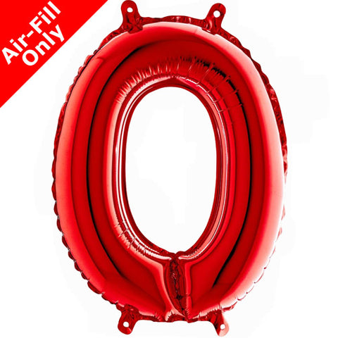 14 Inch Red Number 0 Foil Balloon