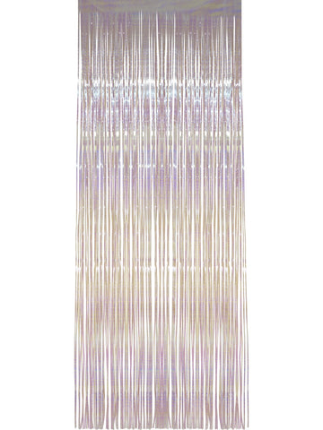 White Iridescent Tinsel Shimmer Curtain