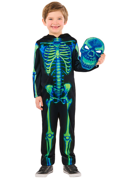 Child's Neon Green Skeleton Costume