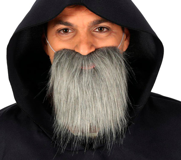Grey Mid-Length Beard & Tash