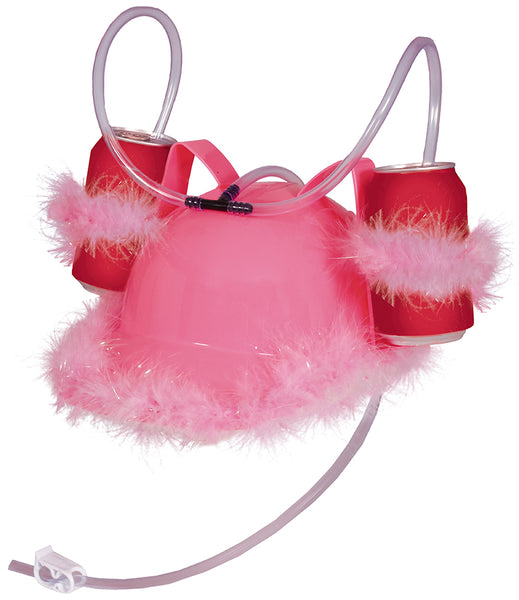 Pink Fluffy Drinking Helmet
