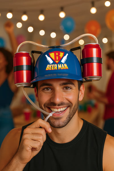 Beer Man Drinking Helmet