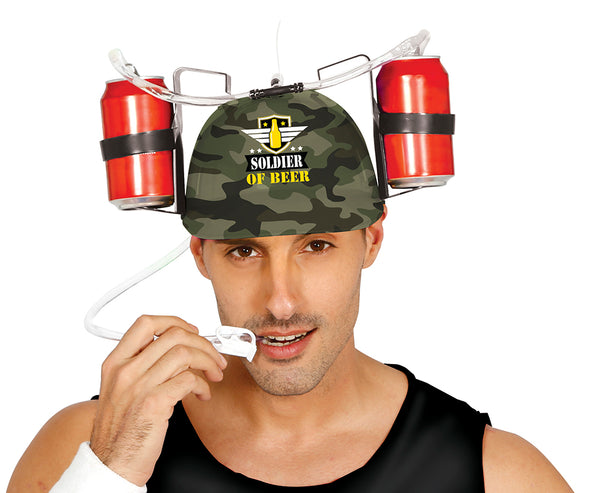 Soldier Drinking Helmet
