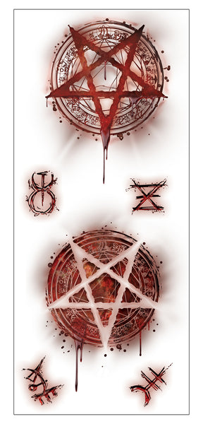 Bleeding Satanic Temporary Tattoo Transfers