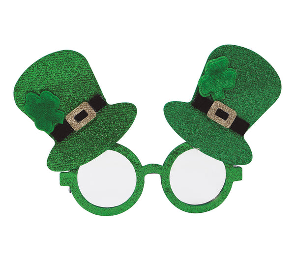 St Patrick's Day Leprechaun Glitter Glasses
