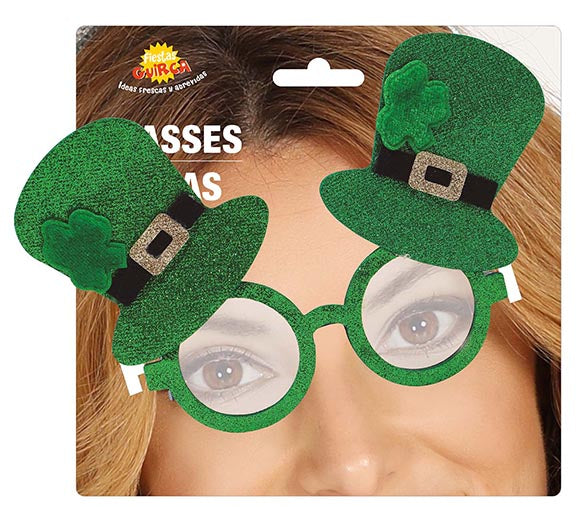 St Patrick's Day Leprechaun Glitter Glasses