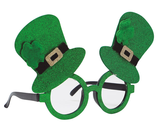 St Patrick's Day Leprechaun Glitter Glasses