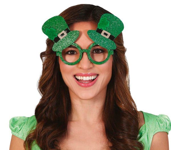 St Patrick's Day Leprechaun Glitter Glasses