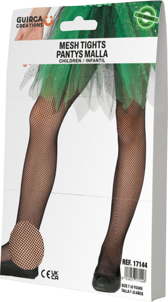 Kid's Black Fishnet Tights
