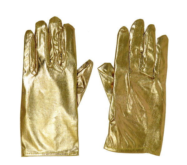 Short Metallic Gold Gloves