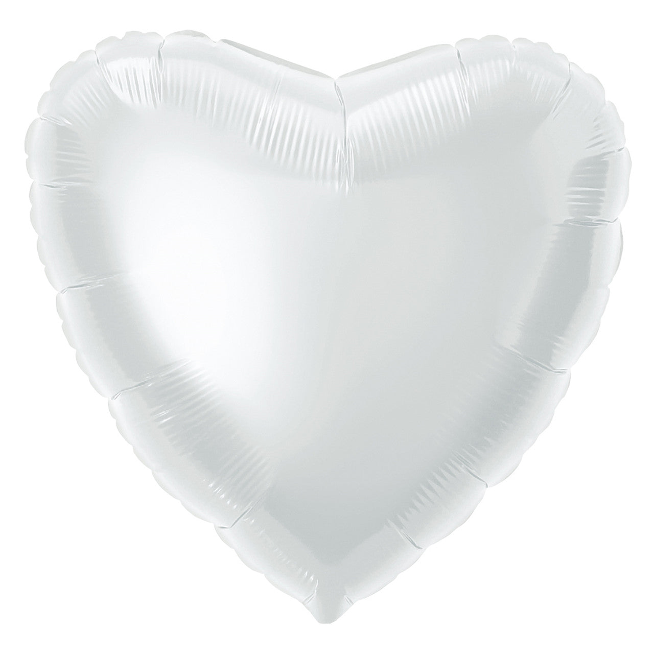 18 Inch Solid White Heart Foil Balloon