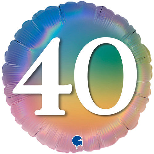 18 Inch Colourful Rainbow 40 Foil Balloon