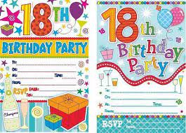 Brightly Coloured 18th Birthday Invitations (20pk)