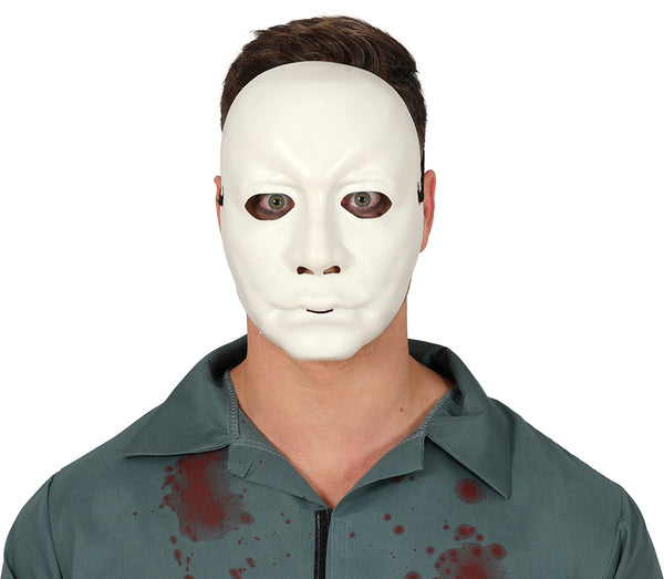 Man's White Face Mask