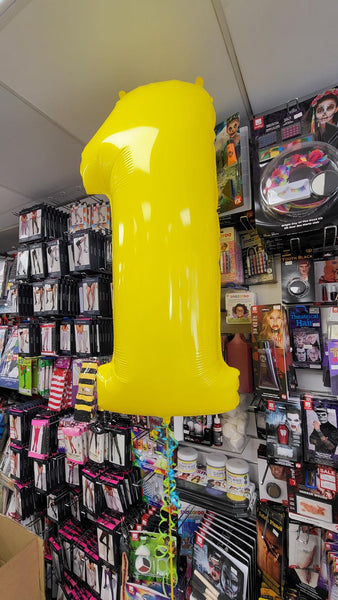 40 Inch Fluorescent Yellow Number 1 Foil Balloon