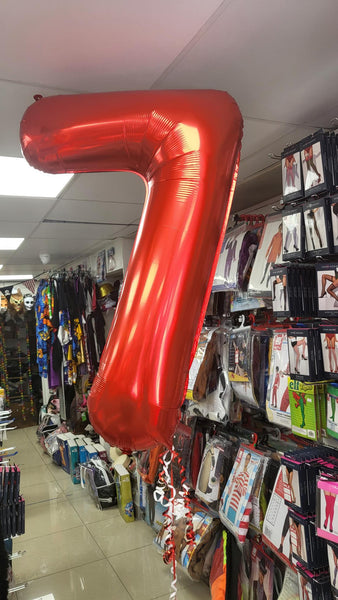 34 Inch Red Number 7 Foil Balloon