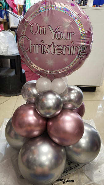 18 inch On Your Christening Pink Foil Balloon