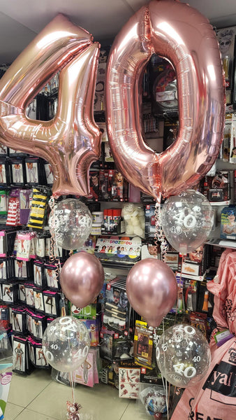 34 Inch Rose Gold (Pink) Number 4 Foil Balloon
