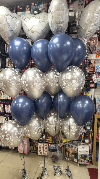 18 Inch Silver Entwined Hearts Foil Balloon