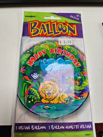 18 Inch Jungle Happy Birthday Foil Balloon