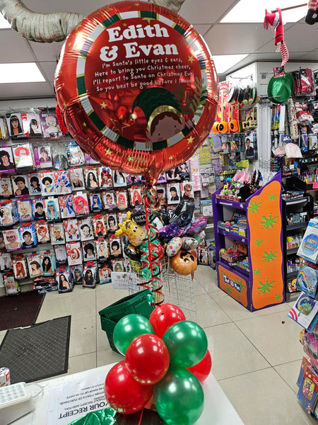 Personalised Elf Arrival Special Delivery Cluster Balloon Display