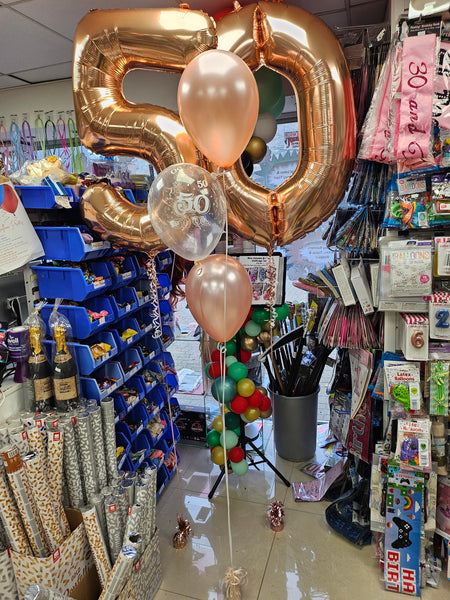 34 Inch Rose Gold (Gold) Number 5 Foil Balloon