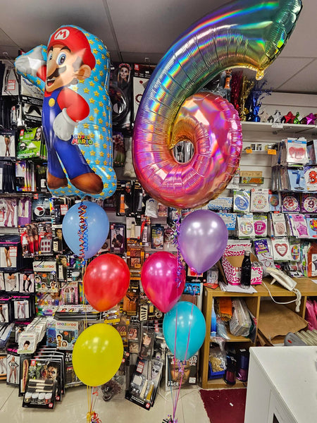 40 Inch Colourful Rainbow Number 6 Foil Balloon